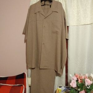 Men's brown stripe pronti suit  for big and tall men